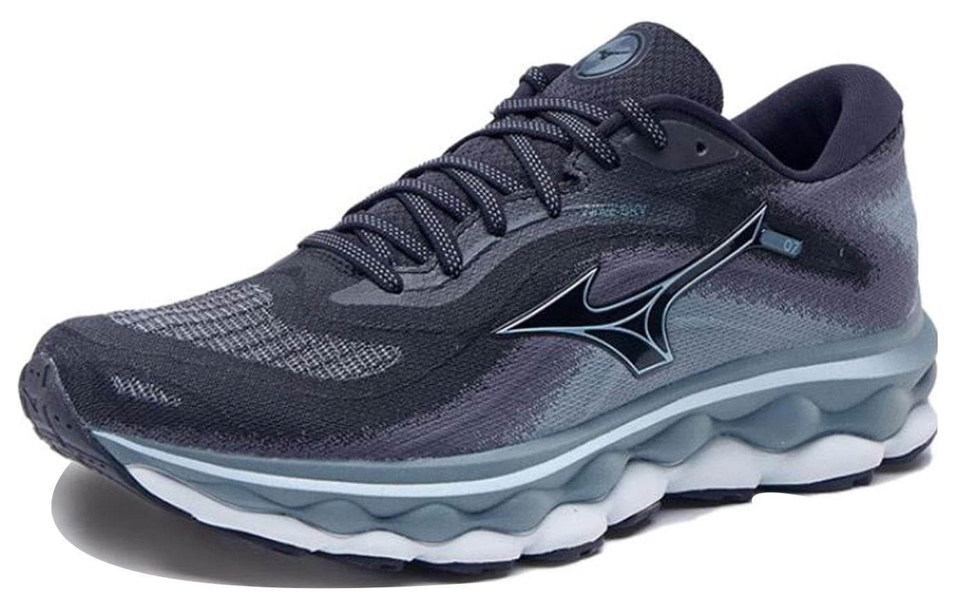 Кроссовки для бега Mizuno Wave Sky 7 Дышащая Отскок Амортизация Низкий Топ ТРЕНИРОВОЧНАЯ БЕЖА ОБУВЬ Мужская Черная Серый - изображение 2