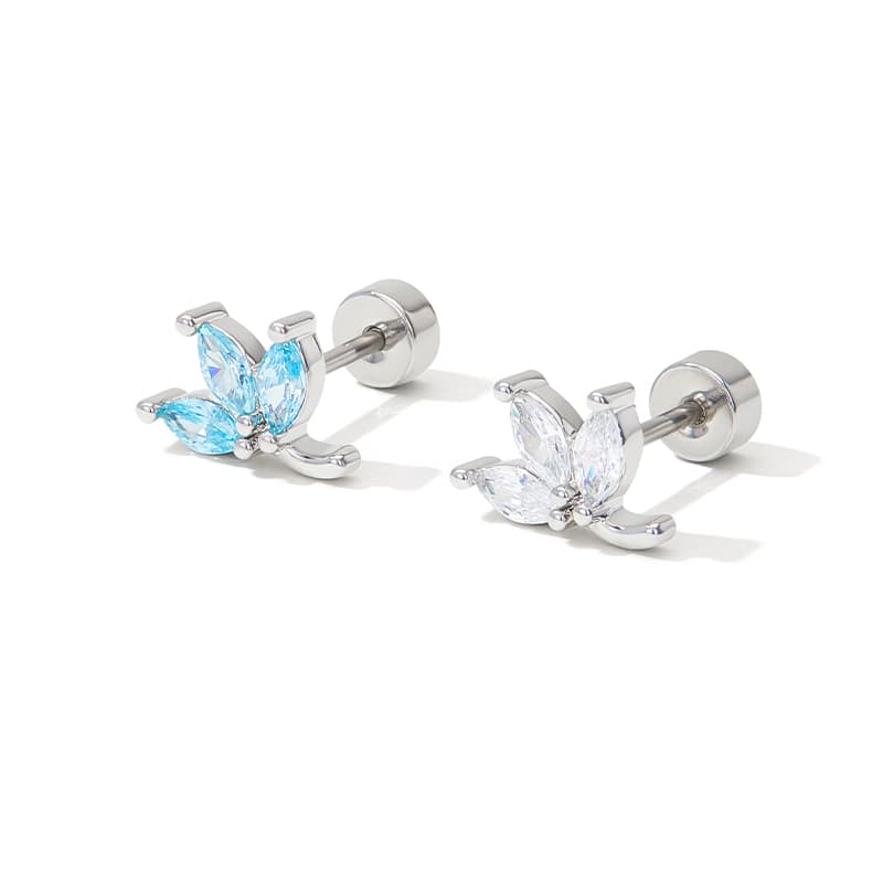 Серьги HMZ Серьги-гвоздики с синтетическим кубическим цирконием женские - изображение 2