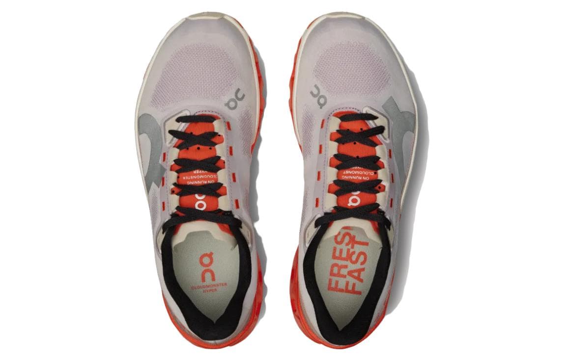 Кроссовки для бега On Cloudmonster Grey Orange — фото 3