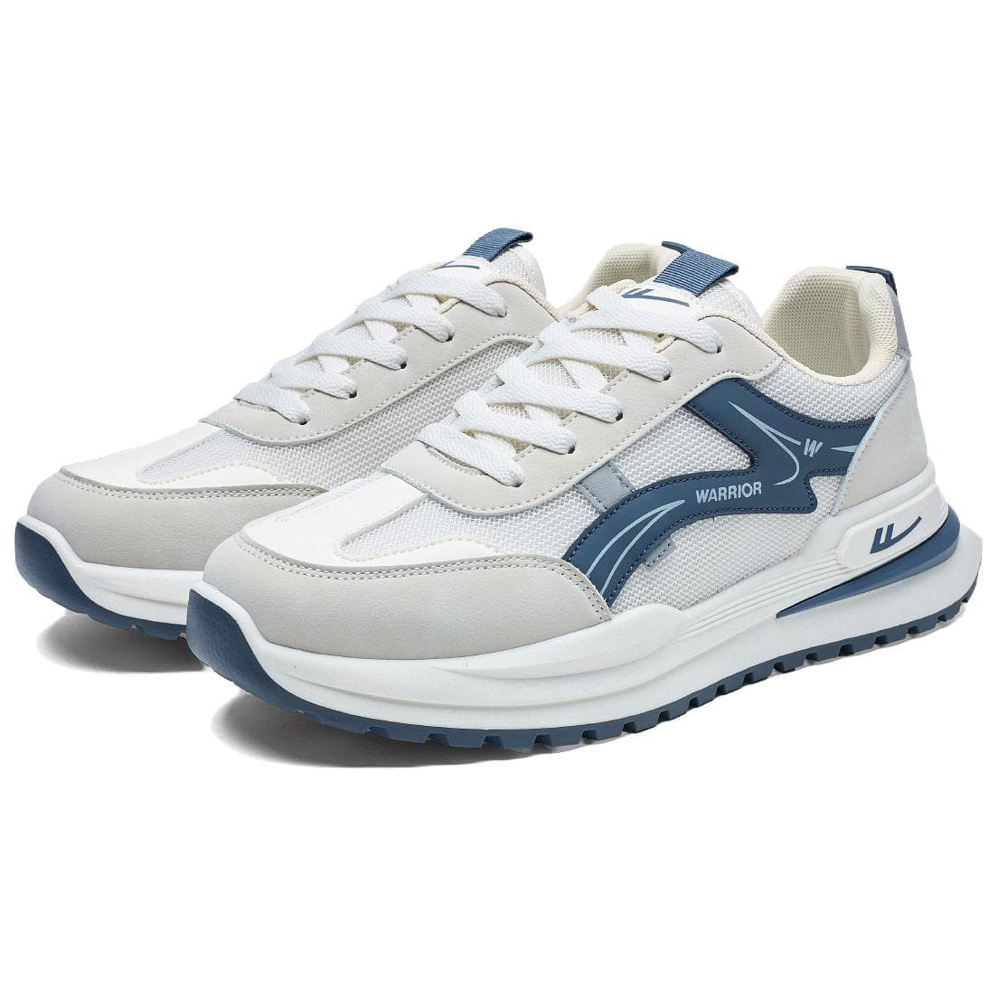 Кроссовки для бега Warrior Low Топ Повседневный Городская коммутация Беговые кроссовки Унисекс Бежевый Пыльно-голубой - изображение 4