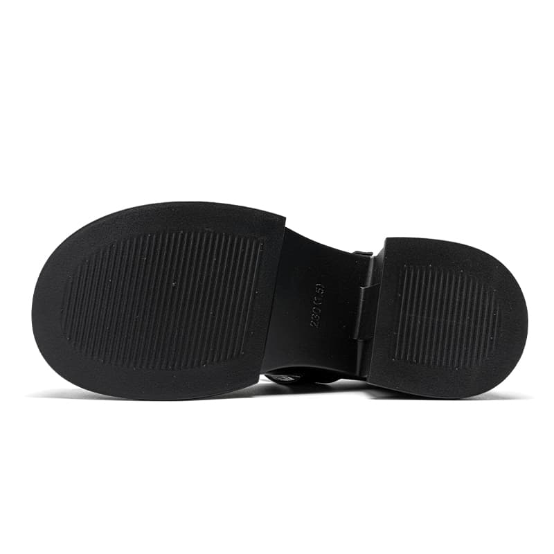 Warrior Квадратный каблук Туфли Мэри Джейн 7CM Женские Черные - изображение 5