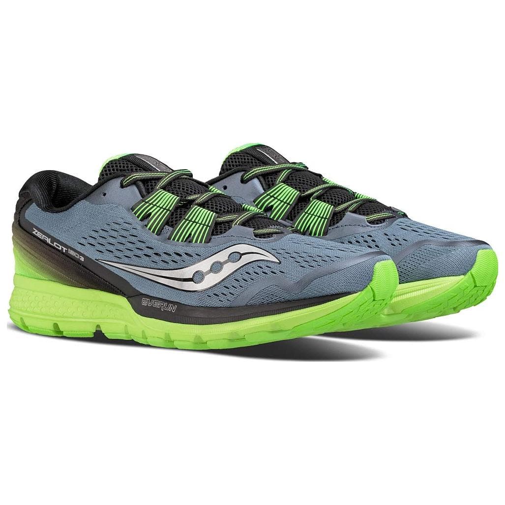 Кроссовки для бега Saucony Zealot Iso 3 Амортизация Противоскользящие Низкие Беговые кроссовки Мужские Серый Черный Зеленый - изображение 3