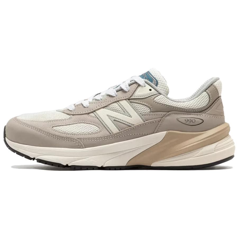 Кроссовки для бега New Balance NB 990 V6 Устойчивые к истиранию Низкие Беговые кроссовки Мужские Бежевые - изображение 1
