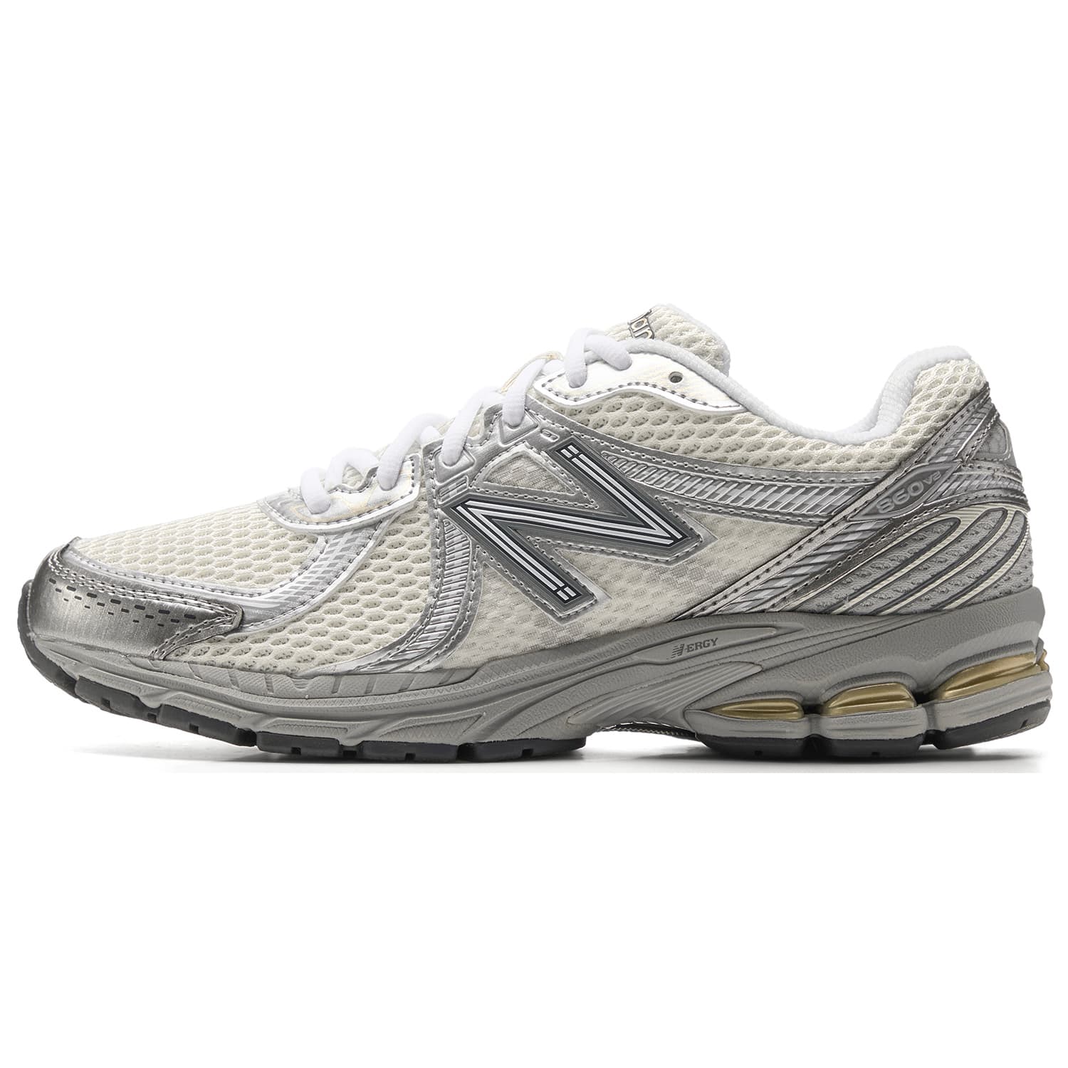 Кроссовки для бега New Balance 860 V2 Low Топ Бег на длинные дистанции Спринт Беговые кроссовки Унисекс Серебристо-серый Белый - изображение 1