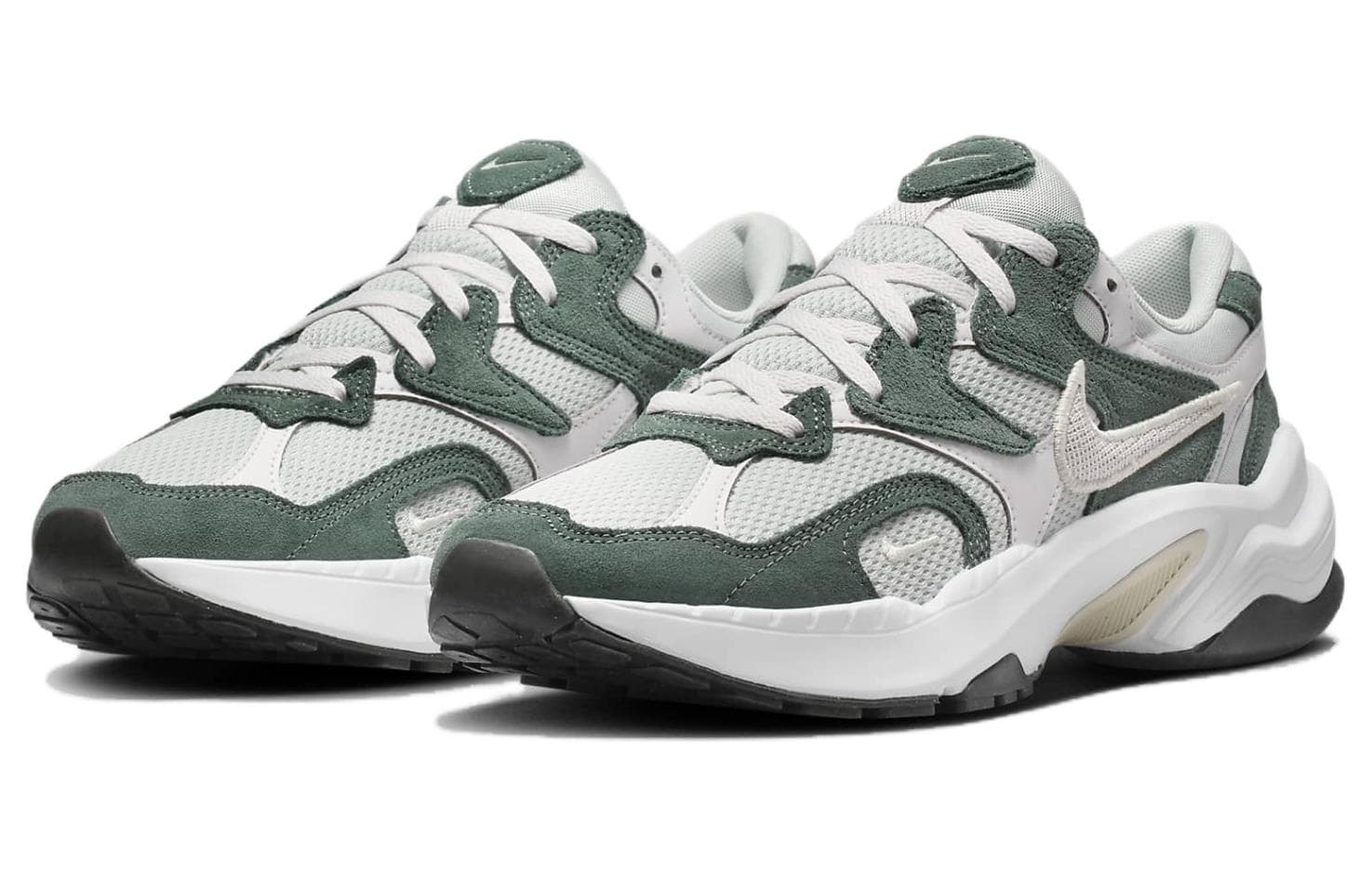 Кроссовки Nike AL8 Удобные Круглые Палец Дышащие Низкие Кроссовки для Бега Женские Белые Зеленые - изображение 3