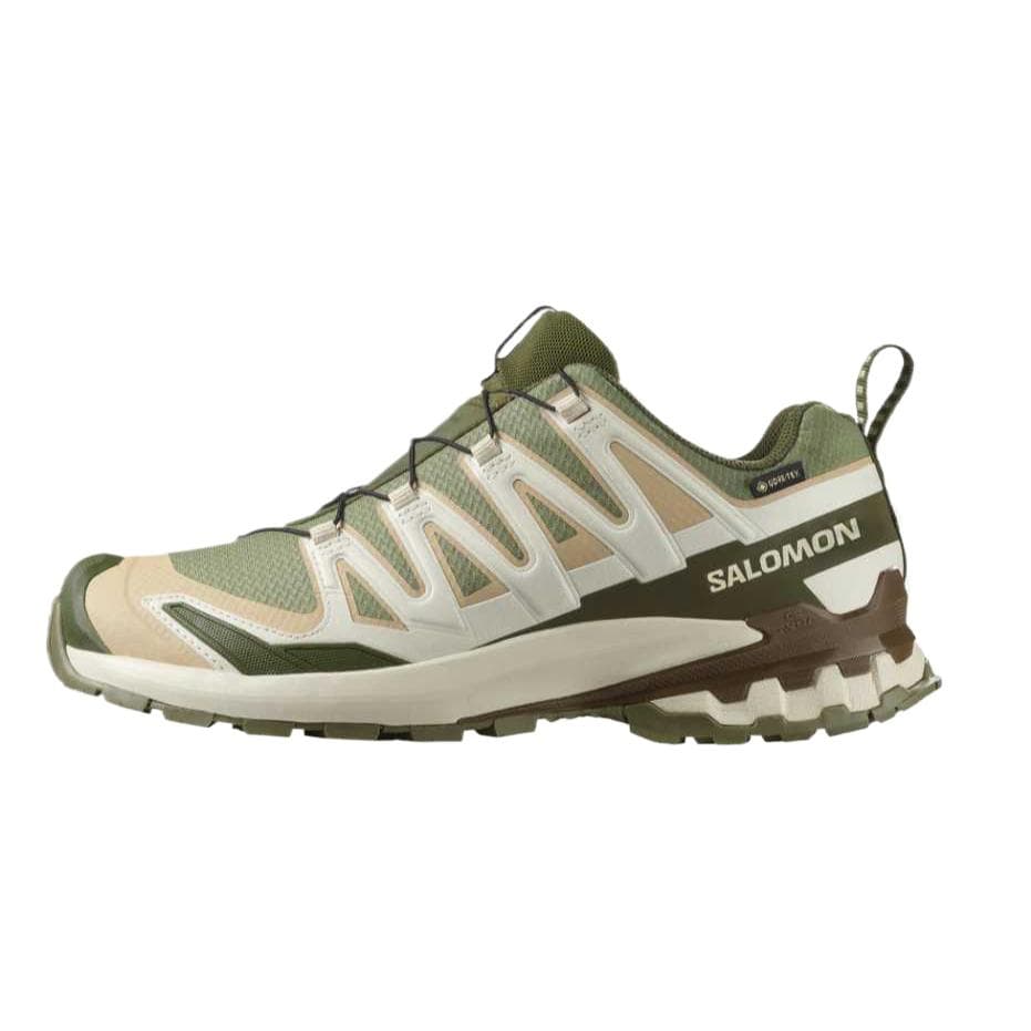 Кроссовки SALOMON XA Pro 3D V9 GORE-TEX Натуральная Коровья Кожа Низкий Топ Беговые Кроссовки Мужские Зеленый Бежевый - изображение 1