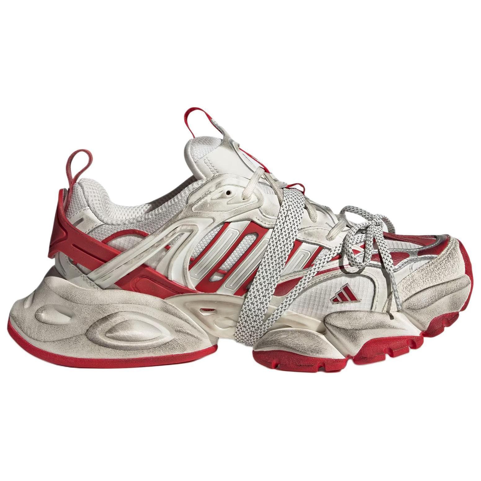 Кроссовки Adidas XLG RUNNER DELUXE Низкие кеды с толстой подошвой Унисекс Белый Красный - изображение 2