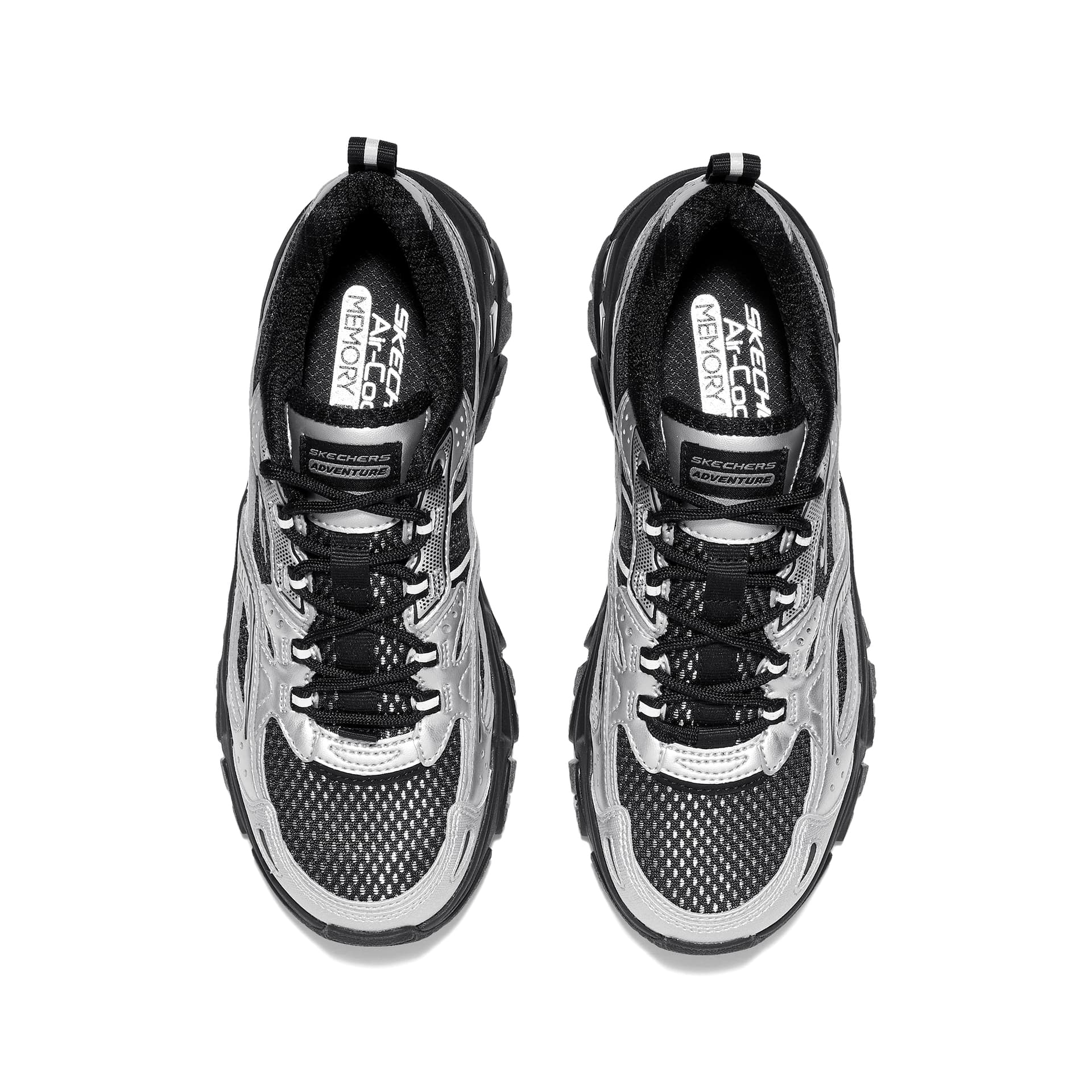 Кроссовки Skechers D'LITES Hiker Лоу-топы Уличная обувь Женские Черно-серебро - изображение 4