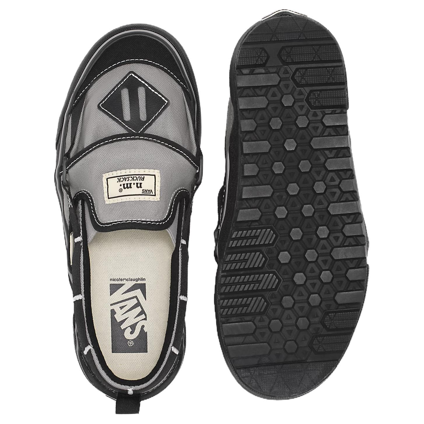 Кроссовки Nicole McLaughlin x Vans Slip-On Low Top Уличная обувь Унисекс Серый Черный - изображение 4
