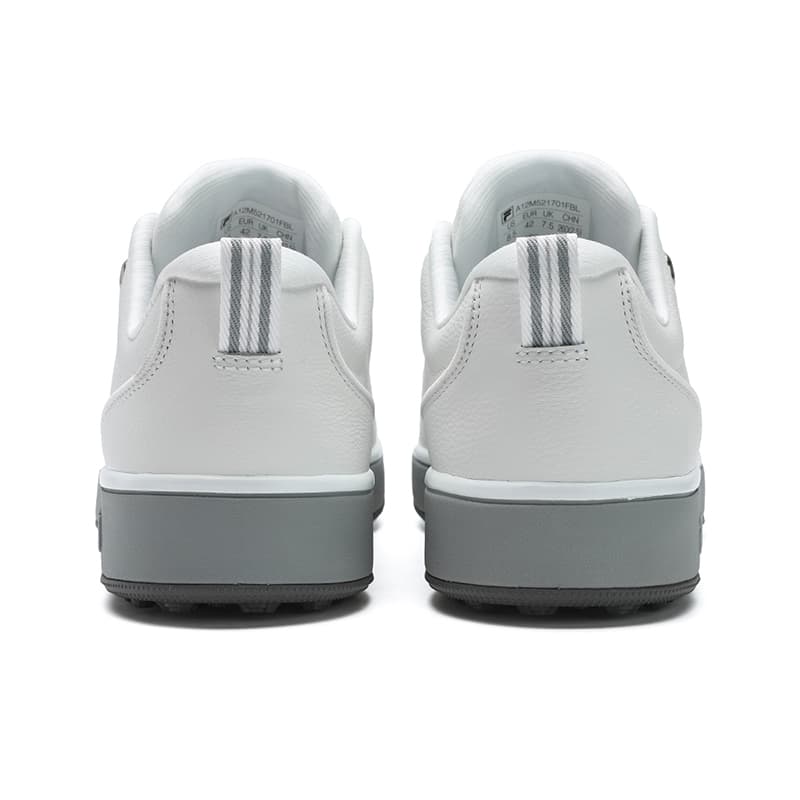 Кроссовки для гольфа FILA GF 1911 Trainer Коровья кожа Низкий топ Обувь для гольфа Мужская Белый Серый - изображение 4