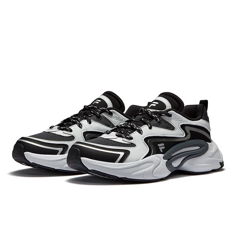 Кроссовки для бега FILA FUSION FORCE DX Текстиль Синтетическая кожа Дышащий Низкий верх Беговые кроссовки Мужской Черный Серый - изображение 2