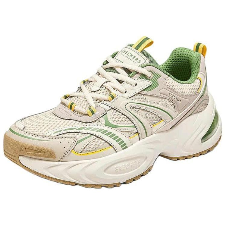 Кроссовки Skechers Лайфстайл Устойчивый к истиранию Низкий Топ Массивные кроссовки Мужские Бежево-зеленые - изображение 2