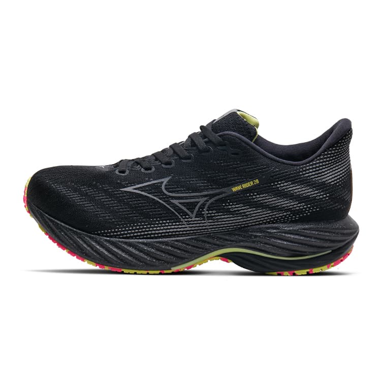 Кроссовки для бега Mizuno Wave Rider 28 Противоскользящие Устойчивые к износу Низкие Беговые кроссовки Унисекс Черный Серебряный - изображение 1