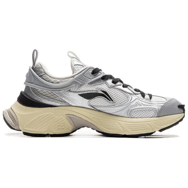 Кроссовки Li NING Синцзи Low Топ Массивные кроссовки Мужской Серебристo-черный - изображение 2