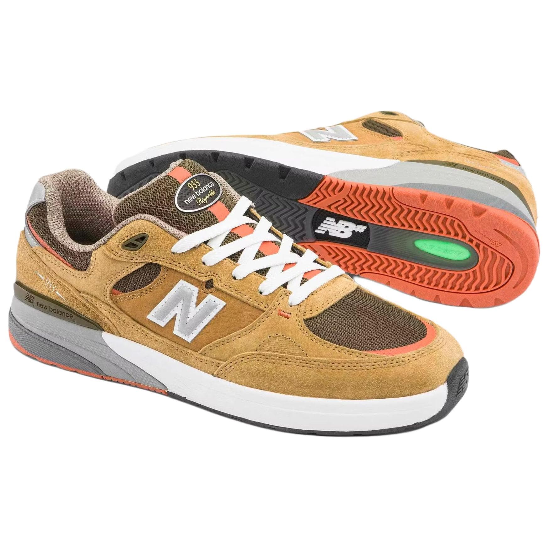 Кроссовки для бега New Balance NB Numeric 933 Low Top Повседневные беговые кроссовки Унисекс Коричневый - изображение 4