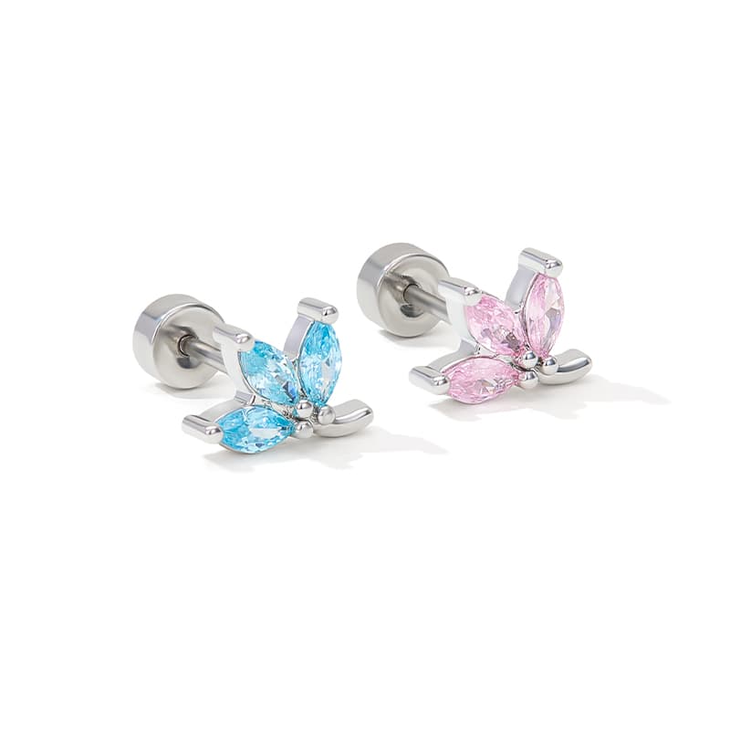 Серьги HMZ Серьги-гвоздики с синтетическим кубическим цирконием женские - изображение 3