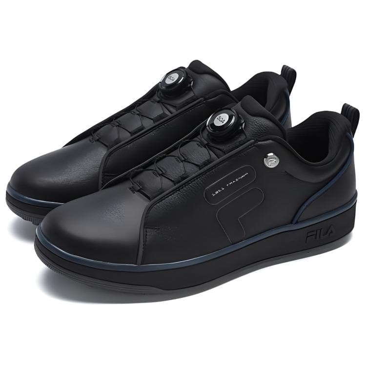 Кроссовки для гольфа FILA GF 1911 Trainer Удобная Износостойкая Низкий Топ Гольф Обувь Мужская Черная - изображение 3