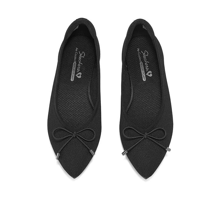 Тапочки Skechers CLEO POINT Сетчатая ткань Женские повседневные туфли Женские Черный - изображение 4