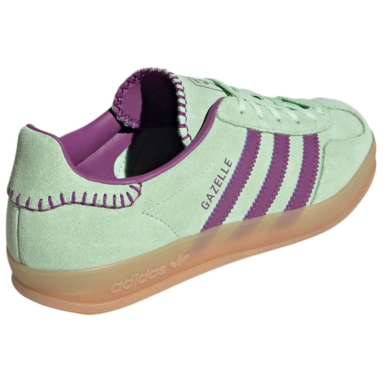 Кроссовки Adidas Originals GAZELLE INDOOR Немецкие армейские кроссовки Женские Зеленый Фиолетовый - изображение 4