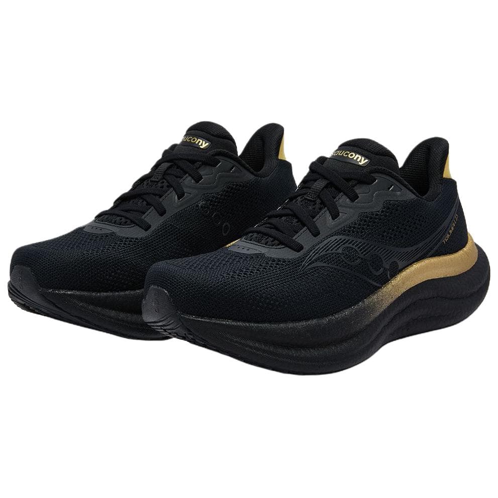 Кроссовки для бега Saucony Triumph 23 Дышащий Low Топ Беговые кроссовки Унисекс Черный золотой - изображение 3