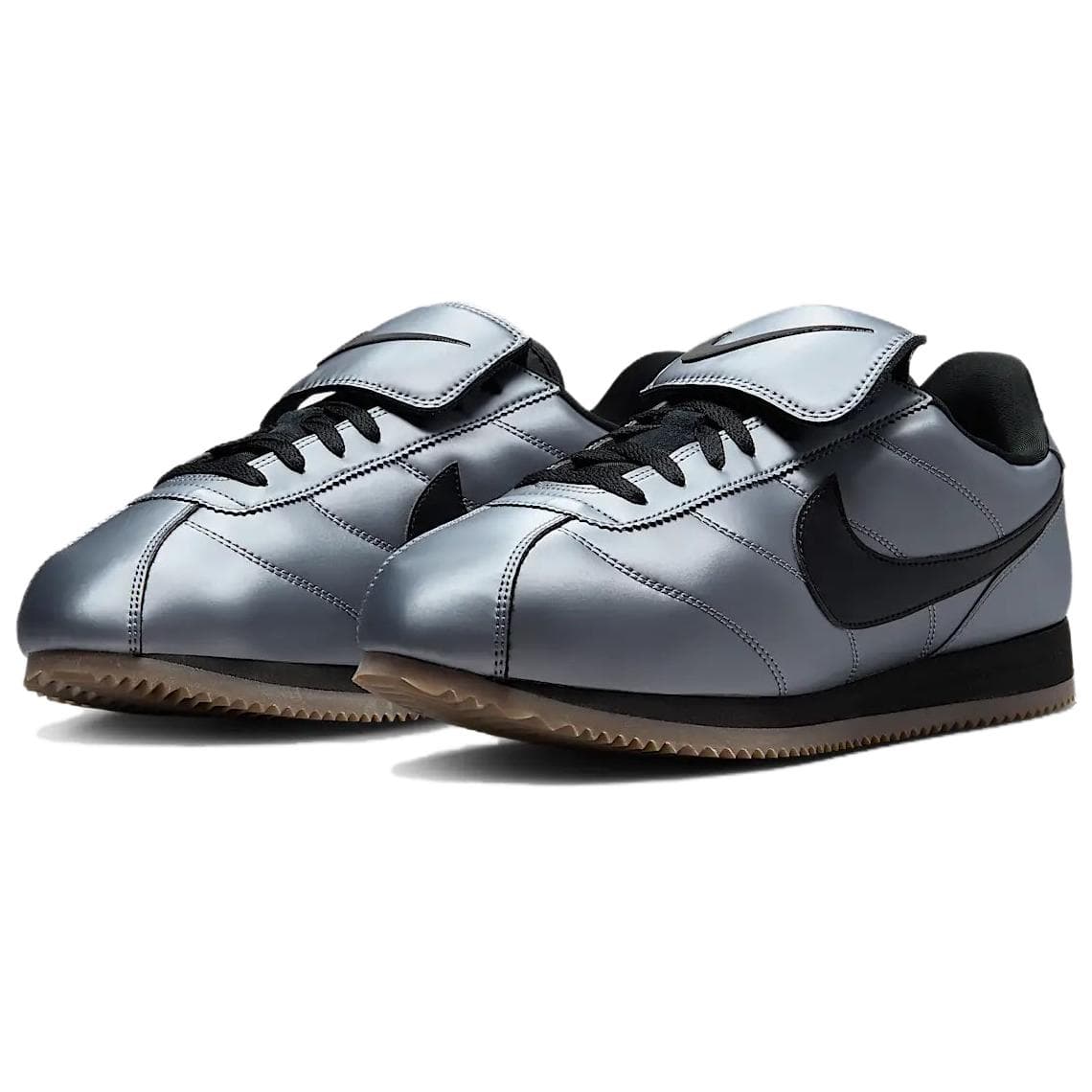 Кроссовки для бега Nike Cortez Спилок коровьей кожи искусственная кожа низкий топ беговые кроссовки мужской серебряный - изображение 3