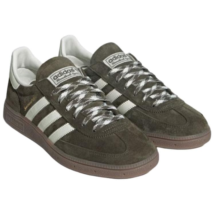 Кроссовки Adidas Originals HANDBALL SPEZIAL Кожа Низкие Кеды Немецкой Армии (GAT) Унисекс Оливково-Зеленый - изображение 3