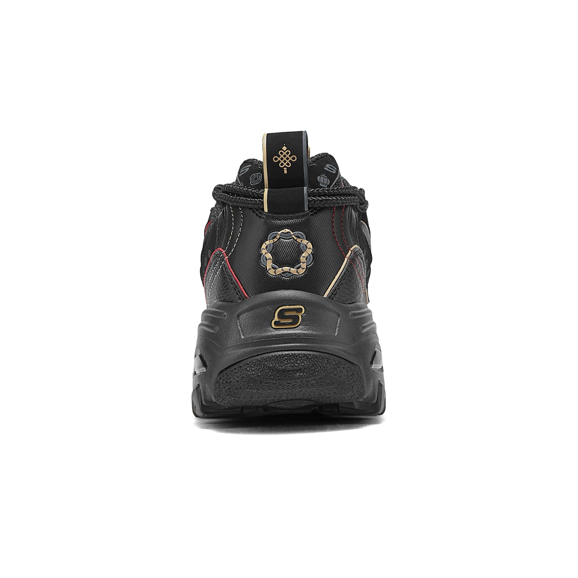 Кроссовки Skechers D'Lites 1,0 Устойчивые к истиранию Низкие массивные кроссовки Мужские Черные - изображение 5