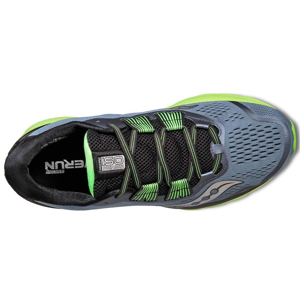 Кроссовки для бега Saucony Zealot Iso 3 Амортизация Противоскользящие Низкие Беговые кроссовки Мужские Серый Черный Зеленый - изображение 4