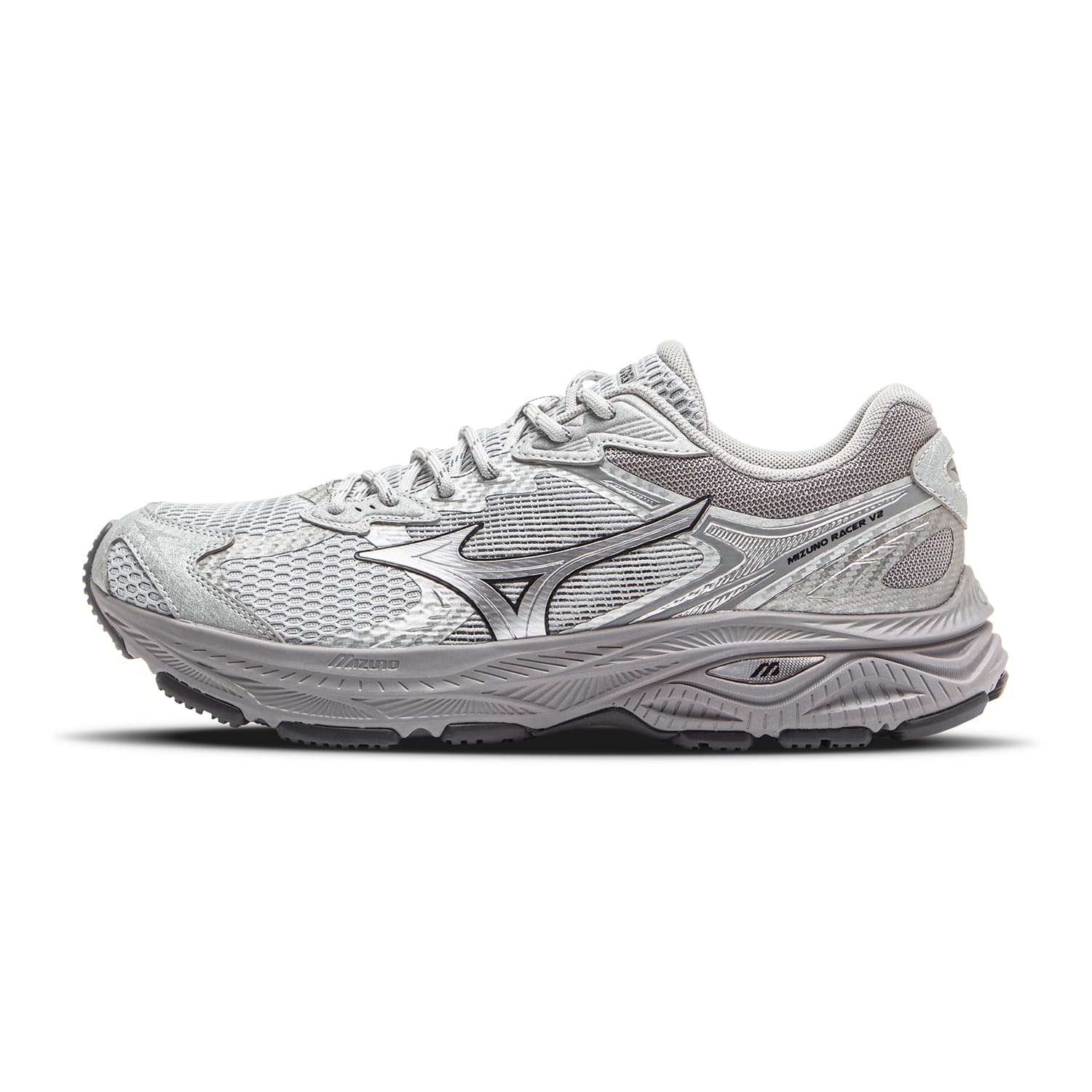 Кроссовки для бега Mizuno Racer V2 Амортизация Противоскользящий Дышащий Легкий Низкий Топ Беговые кроссовки Унисекс Гонконг Туманно-серый - изображение 1
