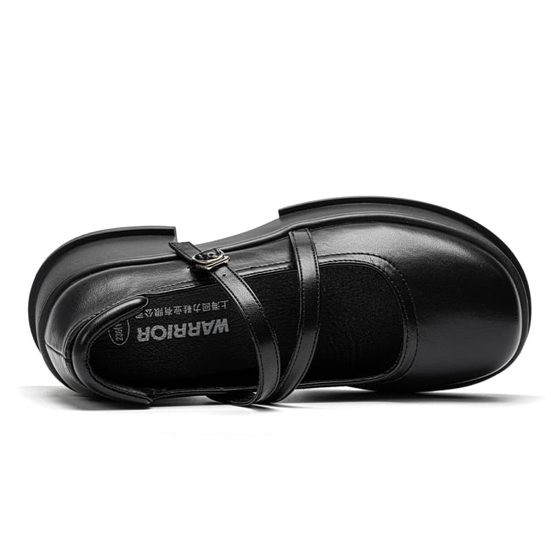 Warrior Квадратный каблук Туфли Мэри Джейн 7CM Женские Черные - изображение 3