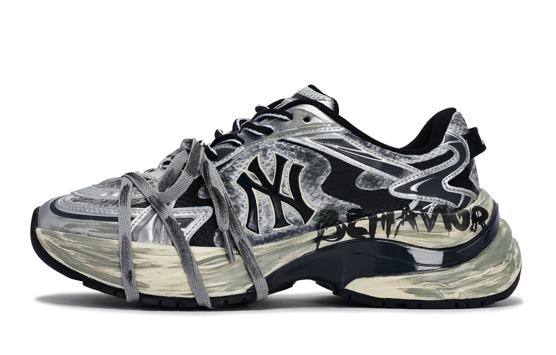 Кроссовки для бега MLB New York Yankees 811 Black Grey Silver - изображение 2