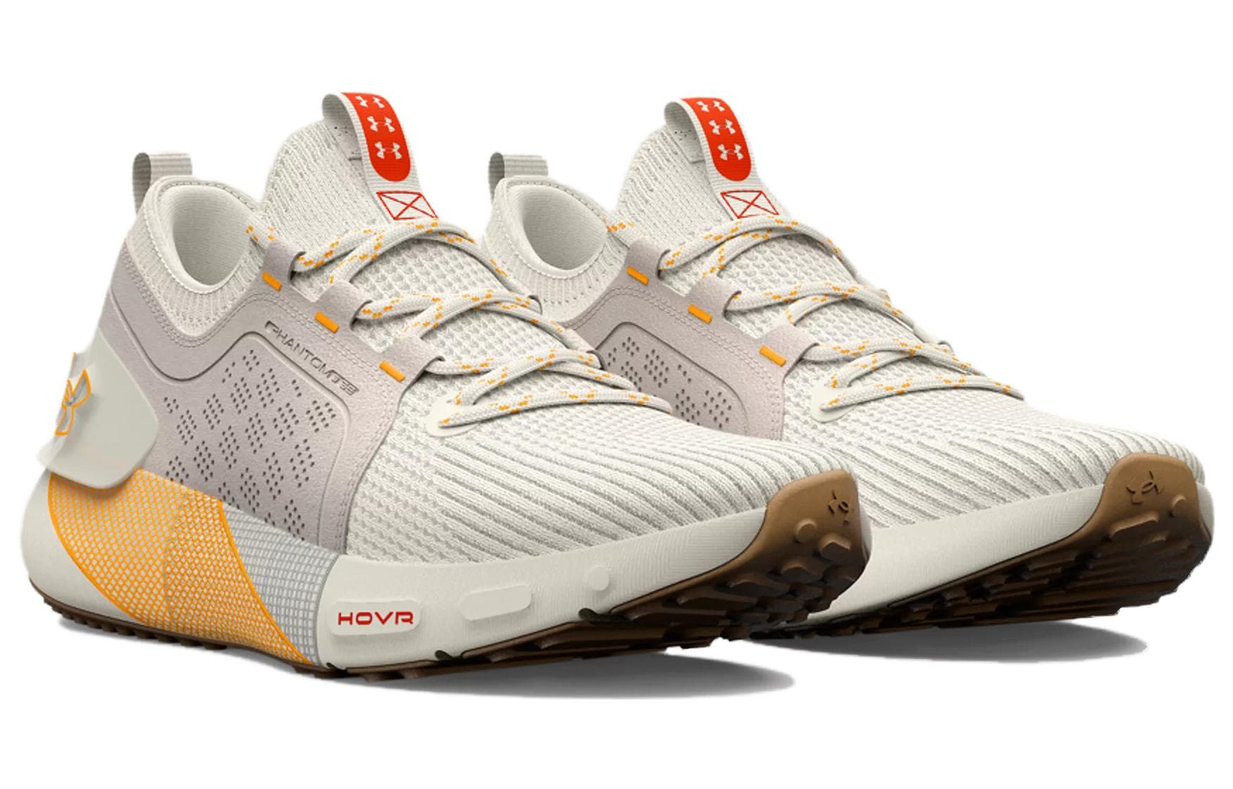 Кроссовки для бега Under Armour HOVR Phantom 3 Удобные Устойчивые к истиранию Низкие Беговые кроссовки Женские Сливочно-оранжевые - изображение 3