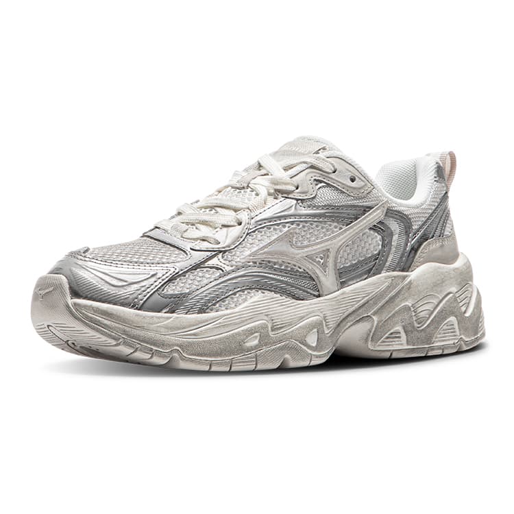 Кроссовки для бега Mizuno TRAINER 2K Амортизация Противоскользящие Низкие кеды для бега Унисекс Белый Серый - изображение 2