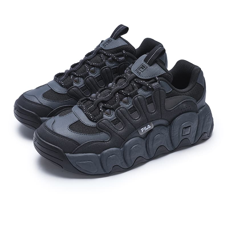 Кроссовки для бега fila Цвет руассана визуально увеличивает рост Low Топ Беговые кроссовки Мужской Черно-серый - изображение 3