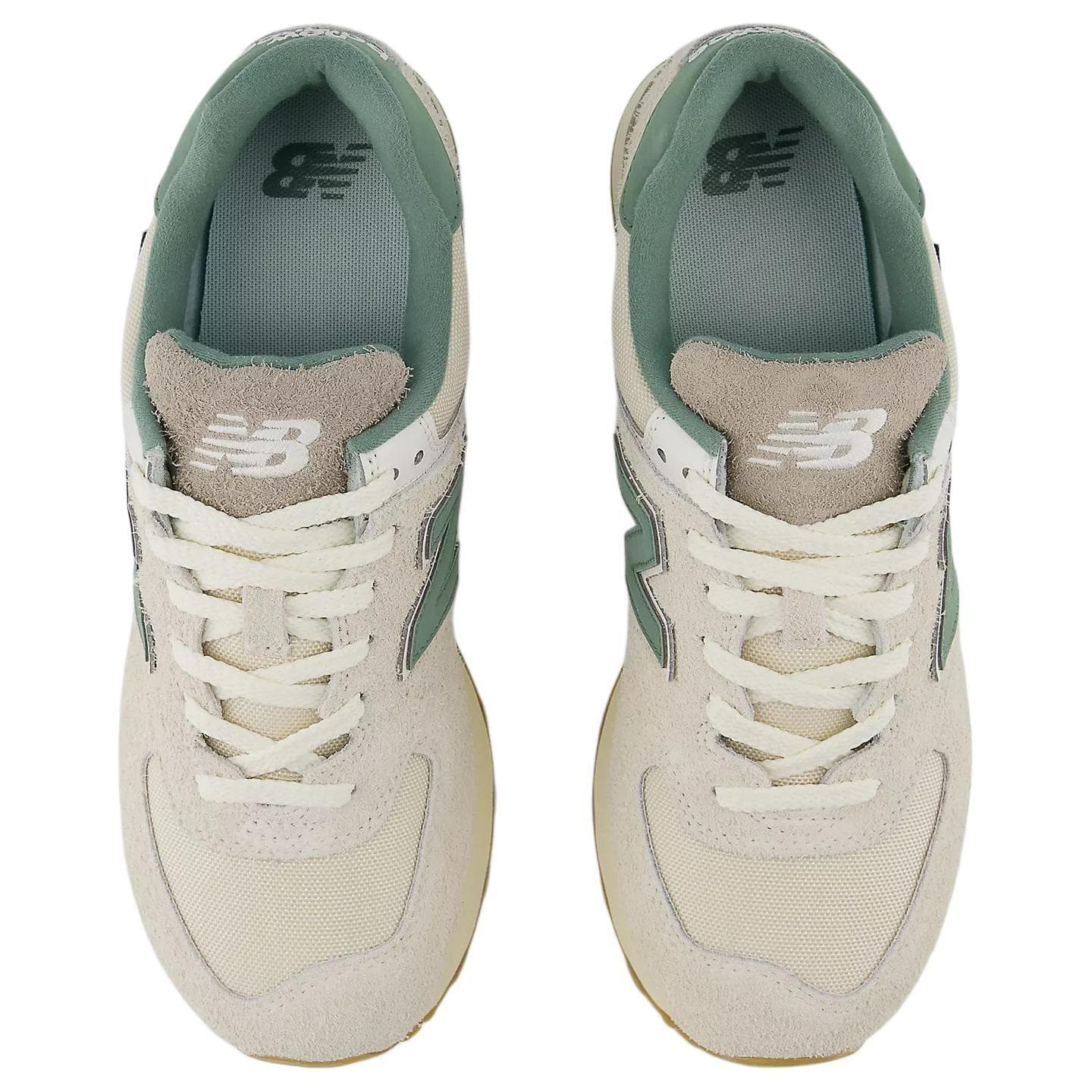 Кроссовки для бега New Balance NB 574 Low Топ Повседневные Городские Коммутатор Кроссовки для Бега Унисекс Белый Зеленый - изображение 4