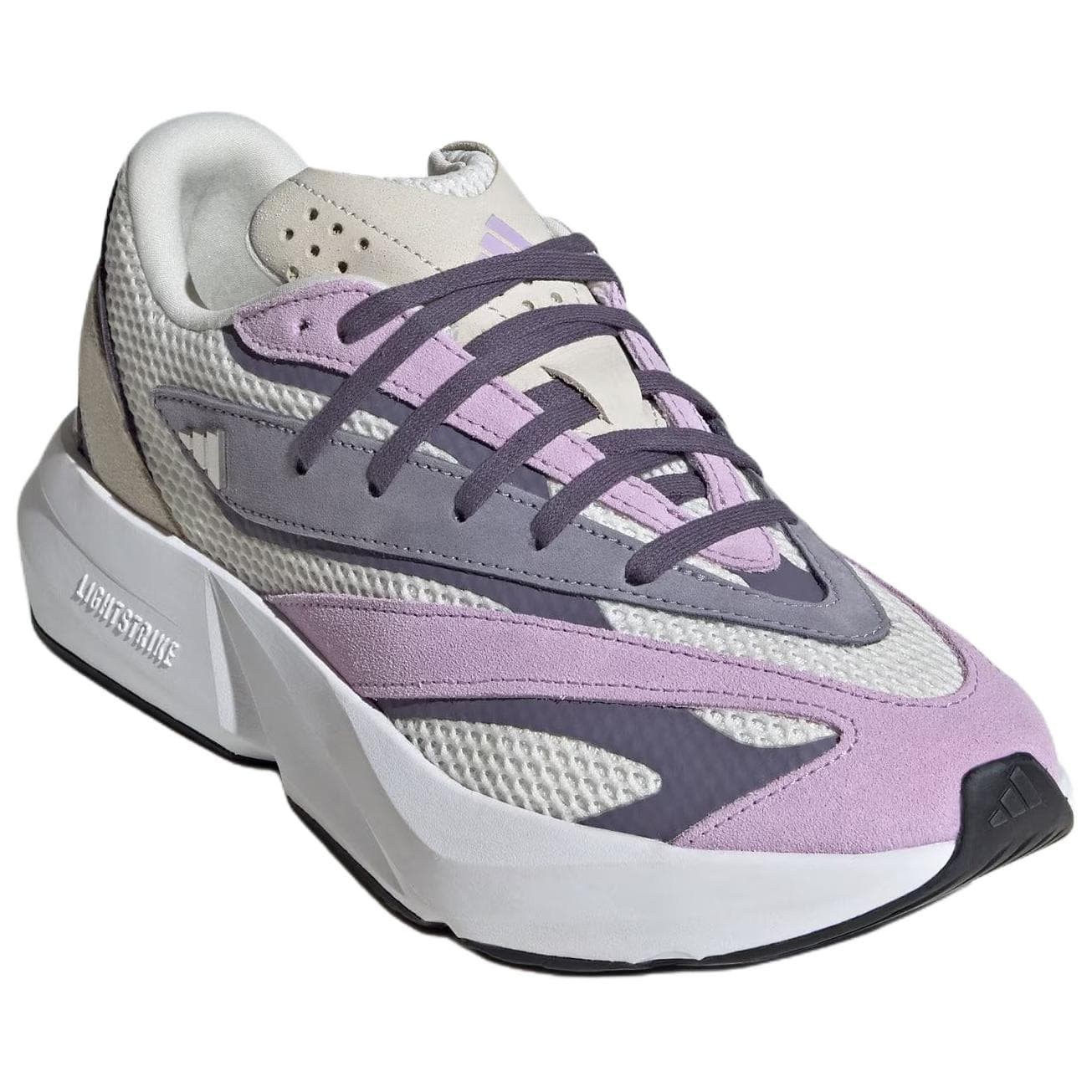 Кроссовки для бега Adidas LIGHTBLAZE Устойчивые к истиранию Низкие Повседневные Беговые Кроссовки Женские Бежево-фиолетовые - изображение 2