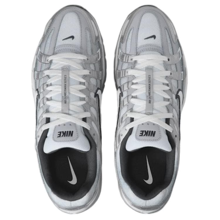 Кроссовки для бега Nike P 6000 Текстиль Кожа Низкий Верх Повседневные Беговые Кроссовки Мужские Серебристо-Серый - изображение 4