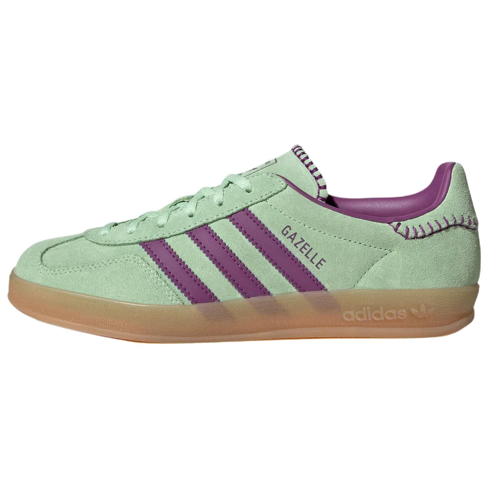Кроссовки Adidas Originals GAZELLE INDOOR Немецкие армейские кроссовки Женские Зеленый Фиолетовый - изображение 1