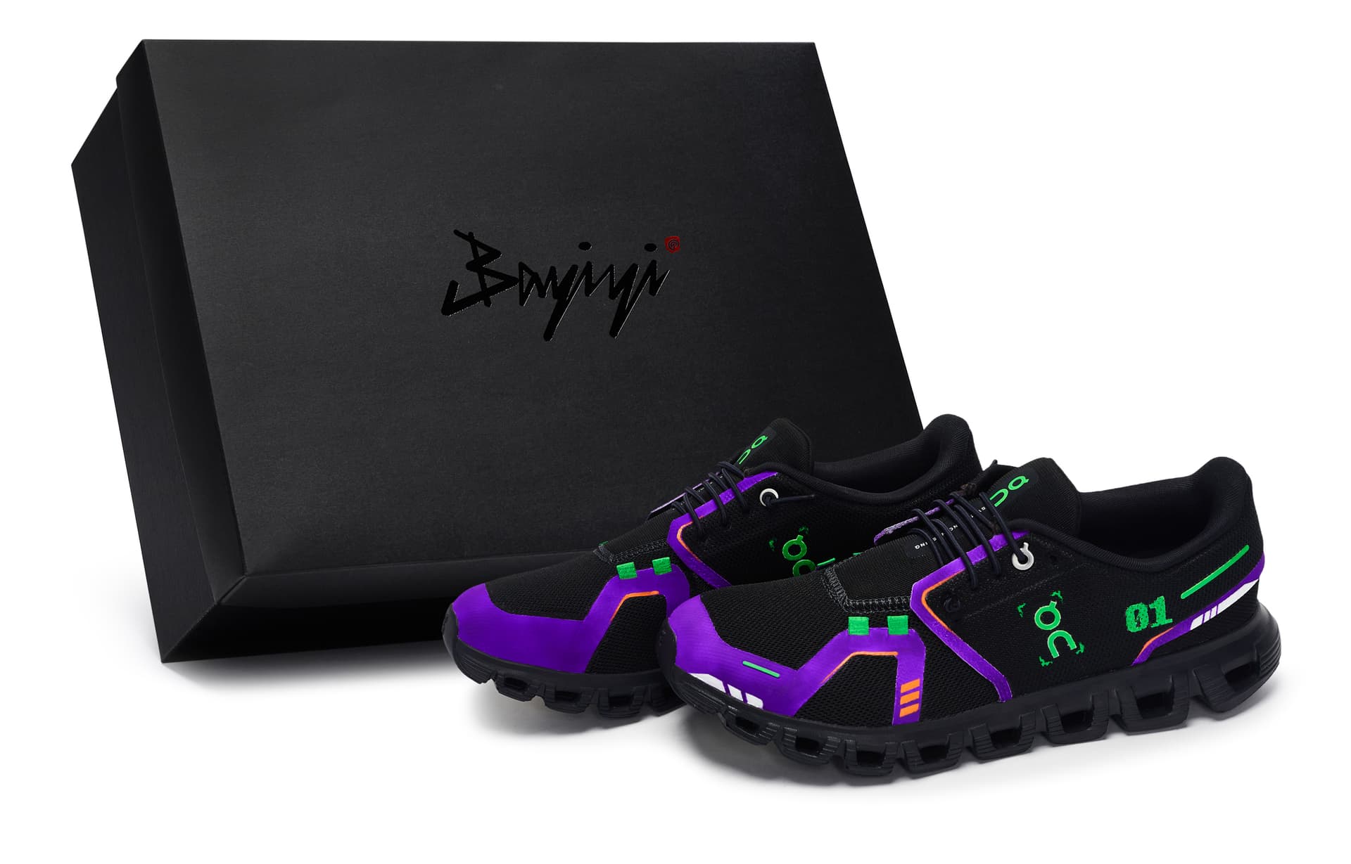 Кроссовки для бега On Cloud 6 Black Purple Green