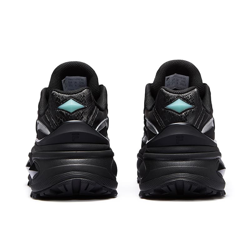 Кроссовки FILA FUSION BIANCO III Стильный Винтаж Низкие Кроссовки с Толстой Подошвой Женские Черные Серебряные - изображение 4