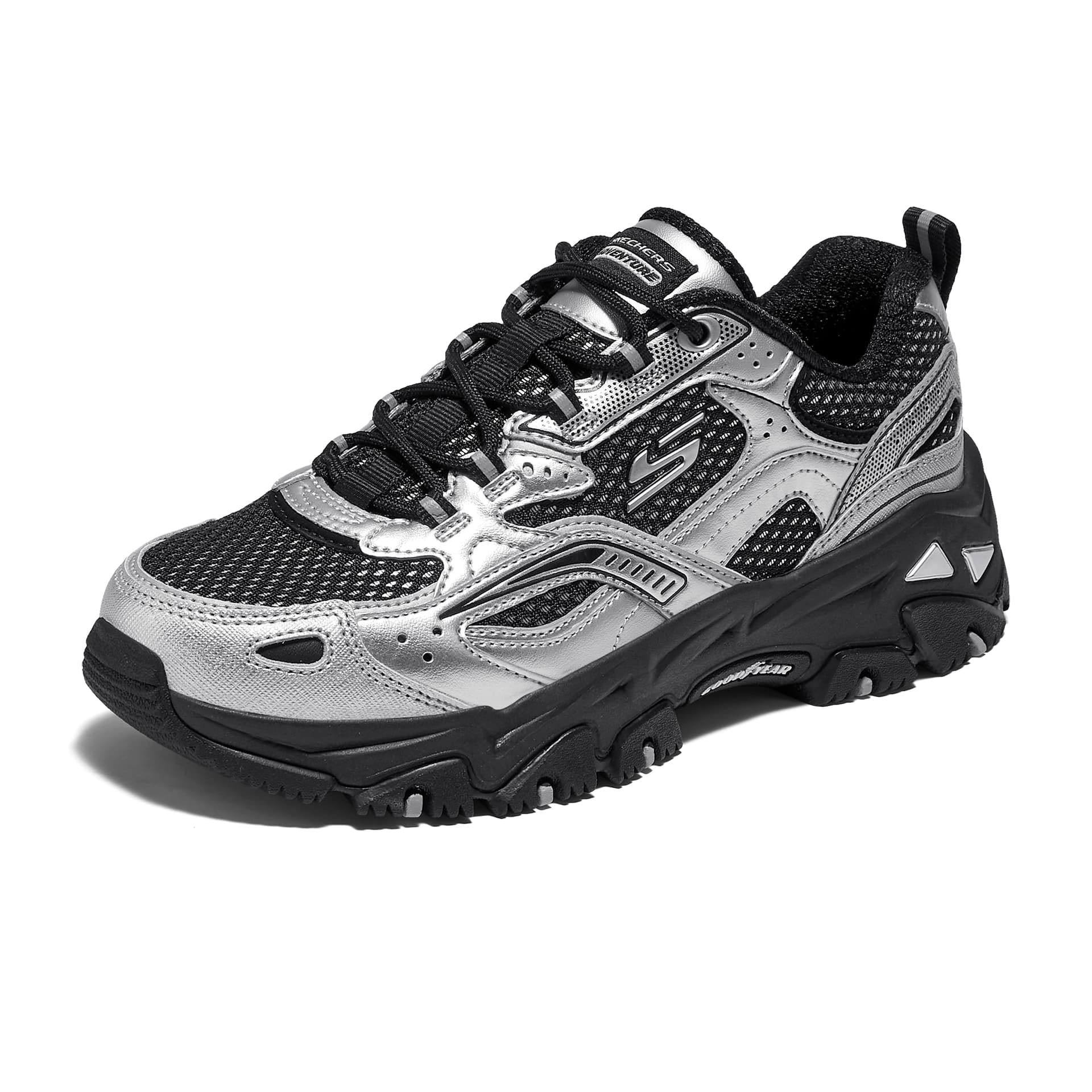 Кроссовки Skechers D'LITES Hiker Лоу-топы Уличная обувь Женские Черно-серебро - изображение 3