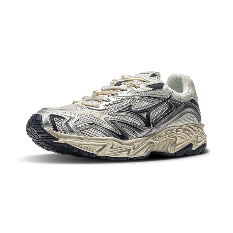 Кроссовки Mizuno Adventure Амортизация Износостойкие Низкие Кроссовки с Толстой Подошвой Унисекс Бежевый Серебряный - изображение 2