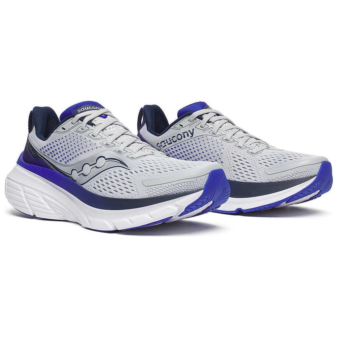 Кроссовки для бега Saucony GUIDE 17 Амортизация Дышащие Низкие Беговые Кроссовки Мужские Серые Синие - изображение 3
