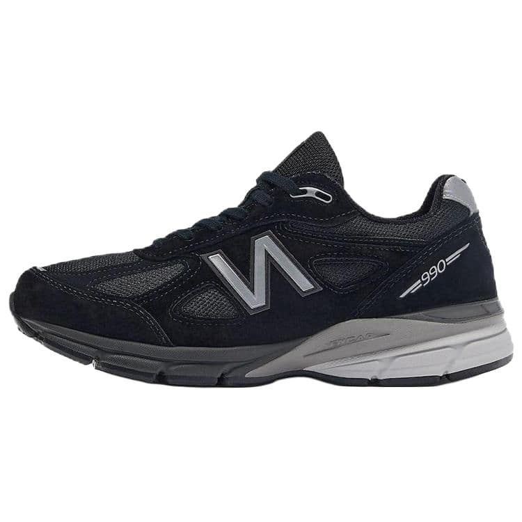 Кроссовки для бега New Balance NB 990 V4 Сетчатая ткань Низкий топ Повседневные Городские Коммутатор Беговые кроссовки Мужские Черный Серый - изображение 1