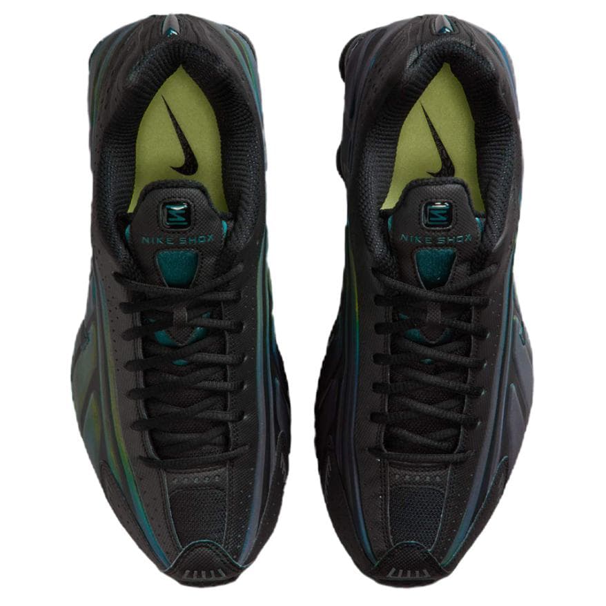 Кроссовки для бега NIKE Shox R4 Low Топ Беговые кроссовки Мужской Черно-зеленый - изображение 4