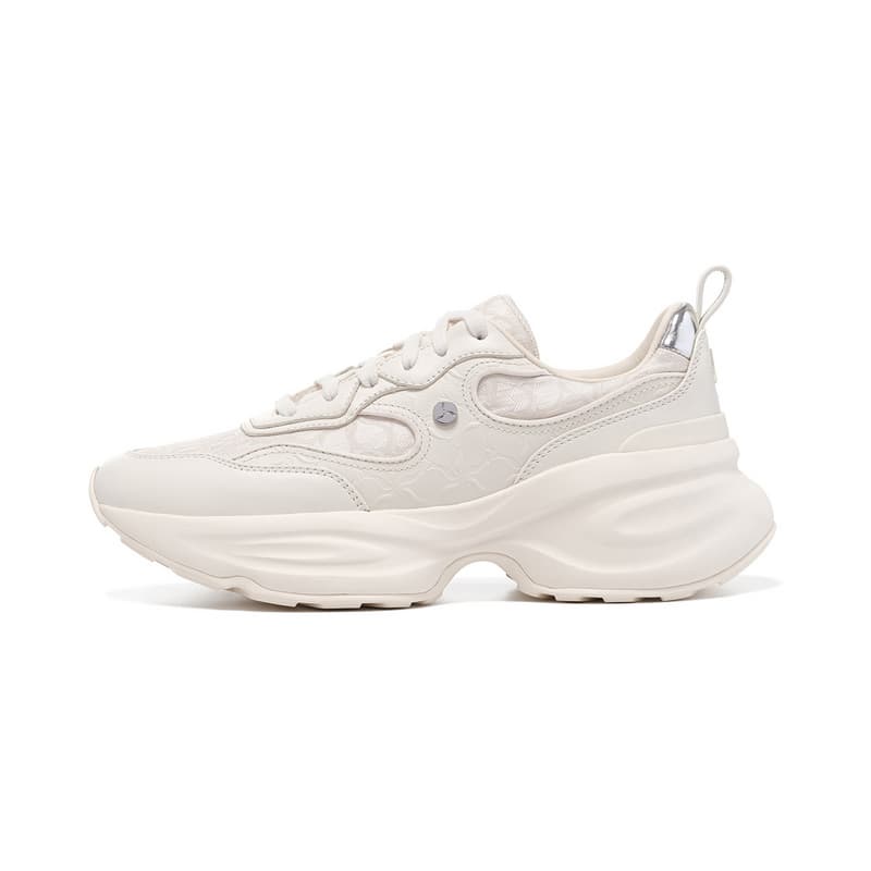 Кроссовки для бега LI-NING 1990 Classic Series модные удобные амортизирующие износостойкие Лоу-топы повседневные Беговые кроссовки женские Серебристо-белый - изображение 1