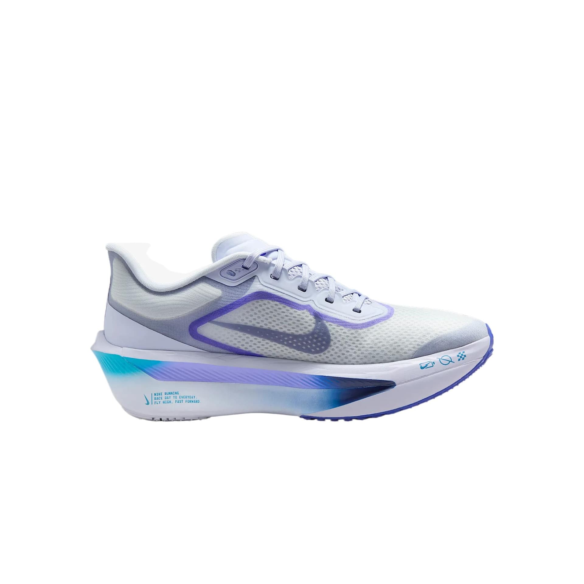Кроссовки для бега NIKE Zoom Fly 6 Амортизация Дышащий Low Топ Марафон Беговые кроссовки Женские Фиолетово-белый - изображение 2