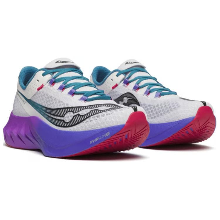 Кроссовки для бега Saucony Endorphin Pro 4 Сетчатая ткань Дышащий Low Топ Беговые кроссовки Мужской Белый фиолетовый - изображение 3