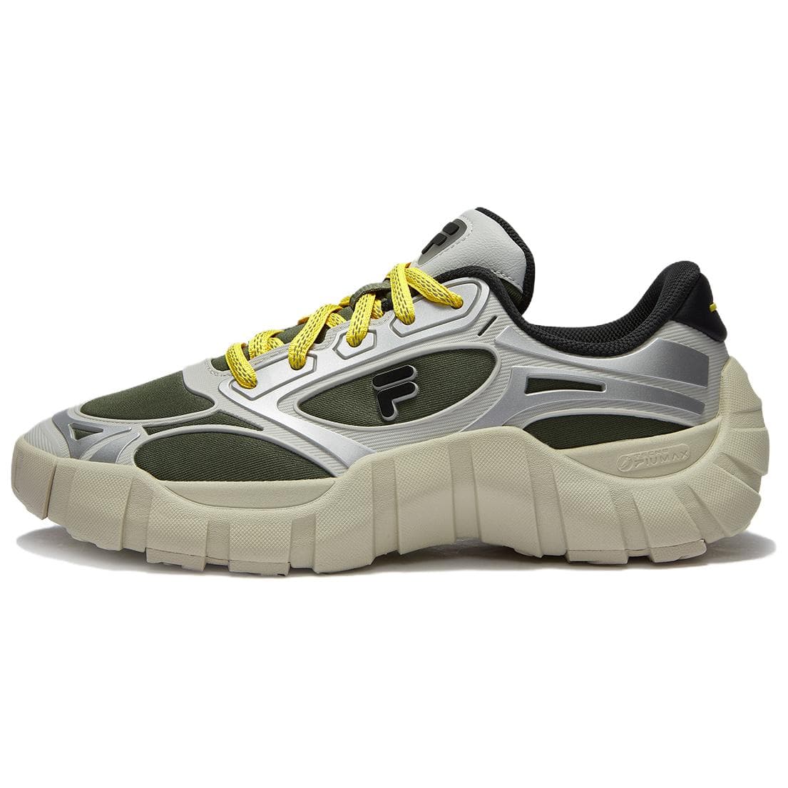 Кроссовки FILA FUSION BONE DX Vertebra Shoes Устойчивые к истиранию Дышащая Низкий верх Повседневная обувь Мужская Зеленая Серый - изображение 1