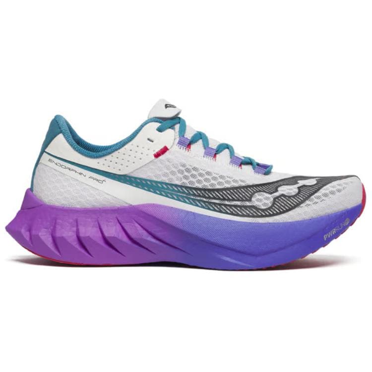 Кроссовки для бега Saucony Endorphin Pro 4 Сетчатая ткань Дышащий Low Топ Беговые кроссовки Мужской Белый фиолетовый - изображение 2